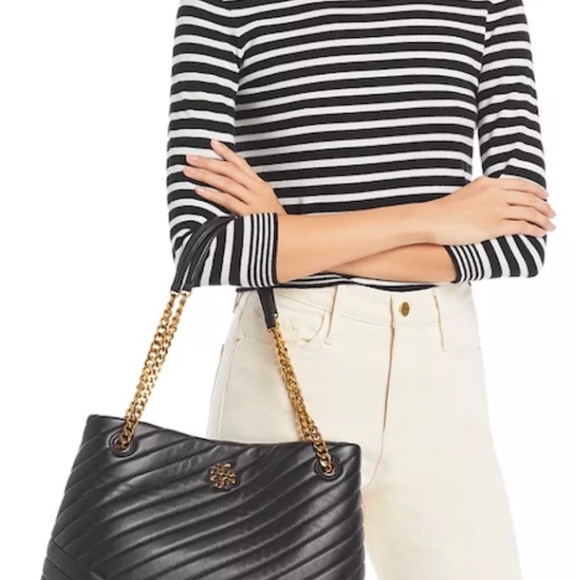 Tory Burch Kira Leather Chevron Tote Bag - Main Image